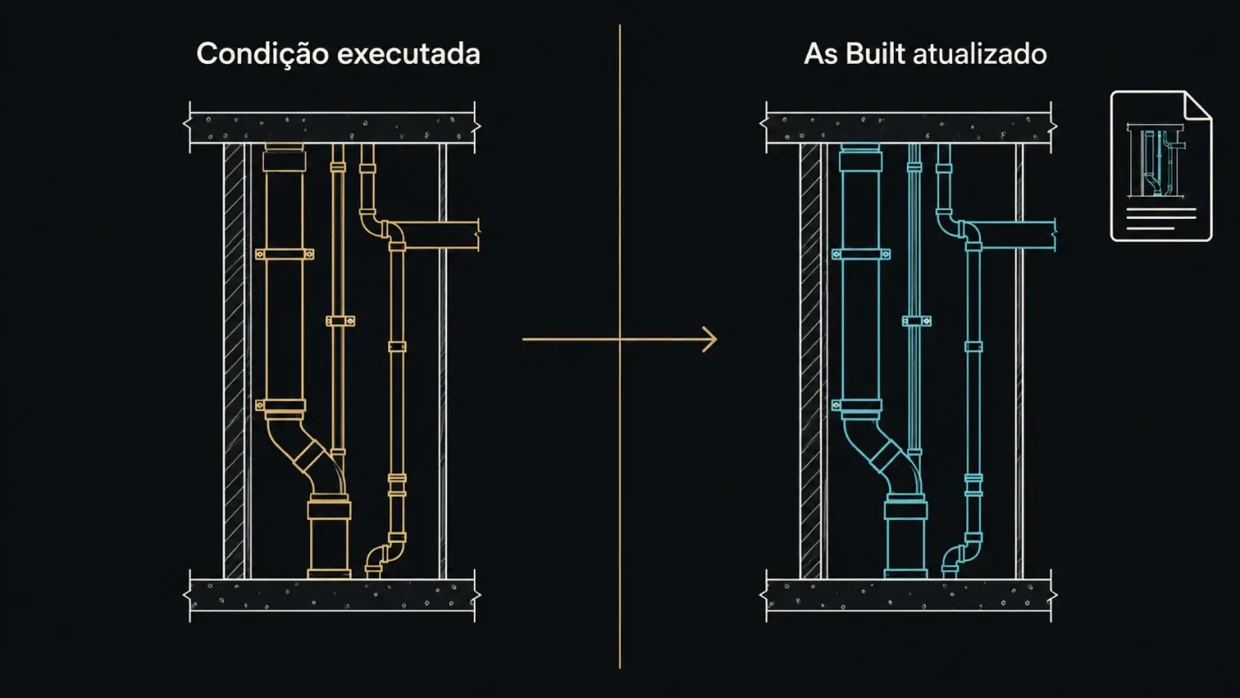 Comparação entre instalação executada e modelo As Built